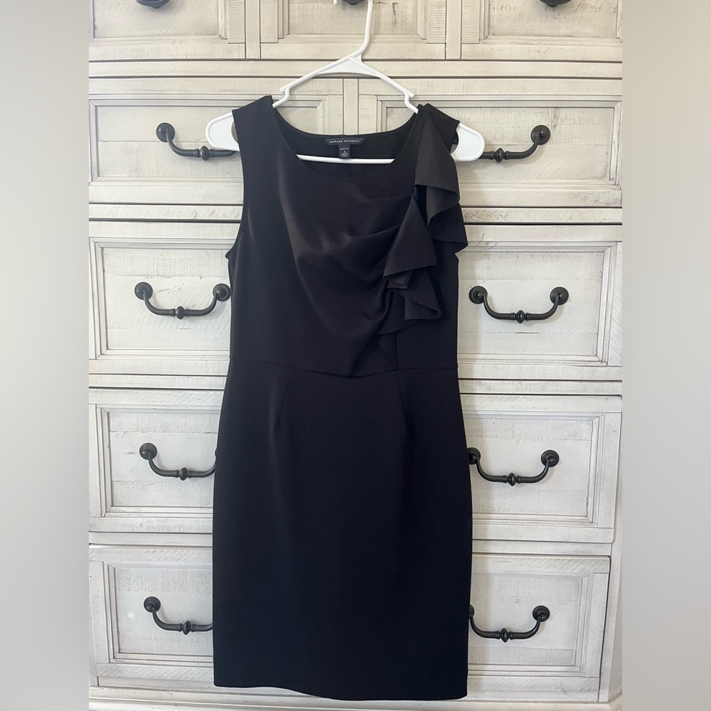Banana Republic Black Ruffle Mini Dress